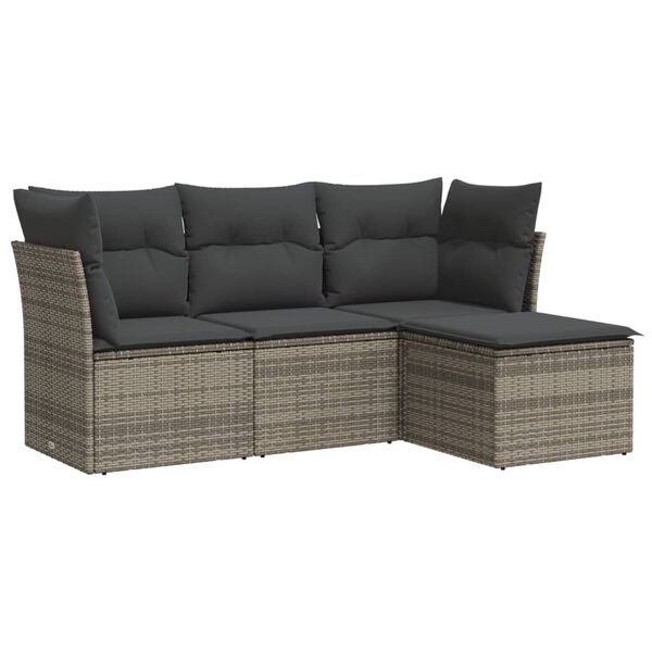 vidaXL Garden Sofa Set Gray