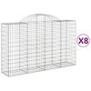 vidaXL Gabion Basket Set of 8 Silver Galvanized Iron