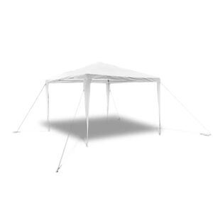 vidaXL Gazebo White Polyethylene, Steel 10 x 10 ft Lightweight Gazebo