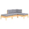 vidaXL Garden Lounge Set Grey Solid Pinewood Medium Modular