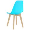 vidaXL Dining Chair Set of 4 Blue Polypropylene, Beechwood 0 Ergonomic