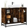 vidaXL Bathroom Sink Cabinet Smoked Oak Engineered wood, metal Medium