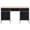 vidaXL Work Cabinet with Drawer with Lock 3 pcs Black 150 x 55 x 85 cm
