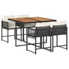 vidaXL Garden Dining Set Black PE rattan 4-seater Foldable