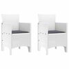 vidaXL Garden Dining Set 3 pcs White Polt rattan