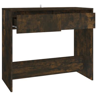 vidaXL Console Table Smoked Oak 35"x16.1"x30.1" Engineered Wood