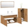 vidaXL Bathroom Furniture Set Artisan Oak, White Engineered wood, Ceramic