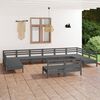 vidaXL Garden Lounge Set Grey Solid pine wood Large Modular