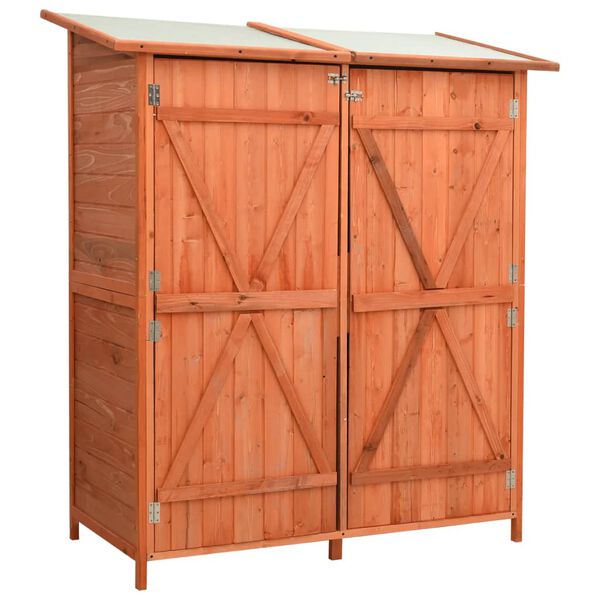vidaXL Garden Shed Natural Brown Solid Firwood Large Garden Shed