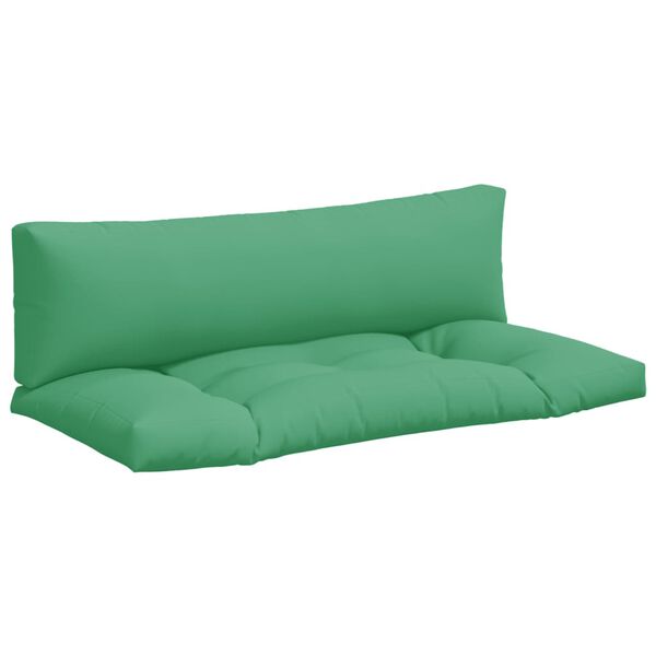 vidaXL Pallet Cushion Set of 2 Green Polyester Large UV-resistant