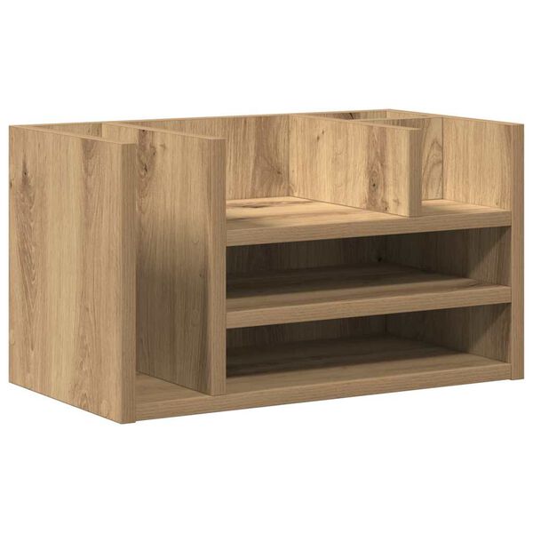 vidaXL Desk Organiser Black oak 44.5 x 24 x 25 cm Engineered wood