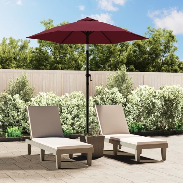 vidaXL Garden Parasol Burgundy and dark grey 100% polyester, aluminum