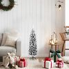 vidaXL Christmas Tree Green with White Flocked Snow PVC, Steel Slim