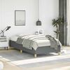 vidaXL Bed Frame Dark Grey Polyester, Plywood, Engineered Wood Twin XL