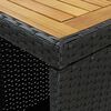 vidaXL Bar Table Black PE rattan, steel, solid acacia wood Counter Height