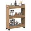 vidaXL Cabinet with Wheel Artisan Oak 23.62 x 8.66 x 31.10 in