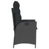 vidaXL Reclining Garden Chair Black PE rattan Adjustable reclining size
