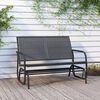vidaXL Garden Glider Bench Black Textilene, Steel 47.4 in