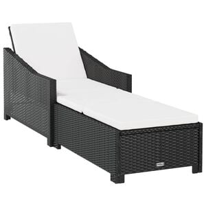 vidaXL Sun Lounger Black, Cream White