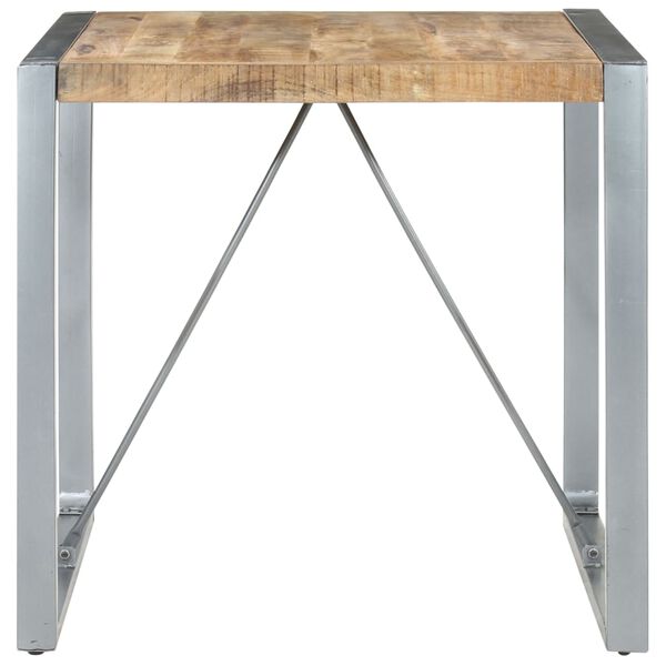 vidaXL Dining Table Rough Mango Wood 31.5 x 31.5 x 29.5 in Durable
