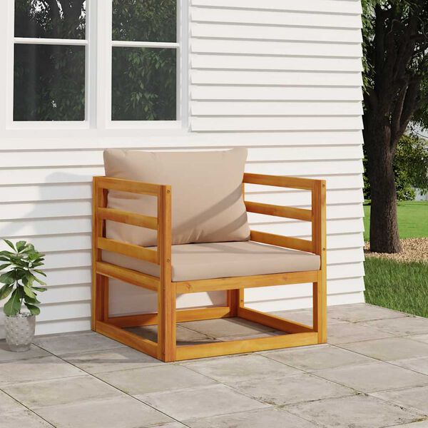 vidaXL Garden Chair Taupe Solid Acacia wood Medium Modular