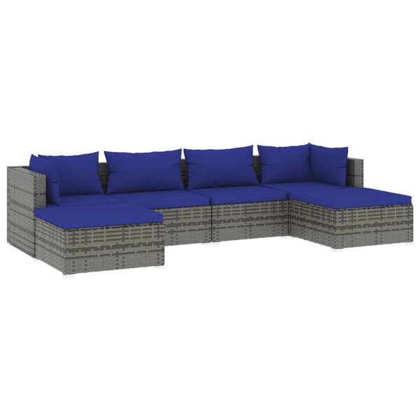 vidaXL Garden Lounge Set Grey, Dark Blue