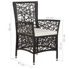 vidaXL 5 Piece Patio Dining Set with Cushions Poly Rattan Brown