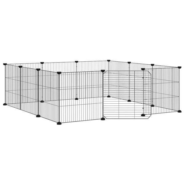 vidaXL Pet Cage Black Powder-coated steel 13.8x41.3 in panels