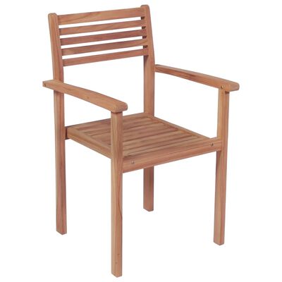 vidaXL Patio Chairs 2 pcs with Black Cushions Solid Teak Wood