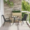 vidaXL Stackable Garden Chair Set of 2 Black Powder-coated steel Medium