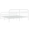 vidaXL Bed Frame White Steel 78.7 x 78.7 in Bed Frame Rectangular
