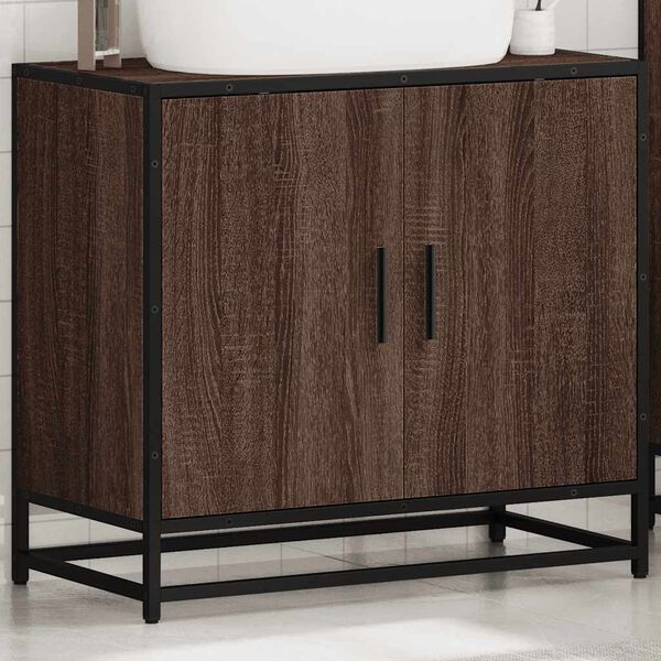 vidaXL Bathroom Sink Cabinet brown oak 25.59 x 12.99 x 23.62 in