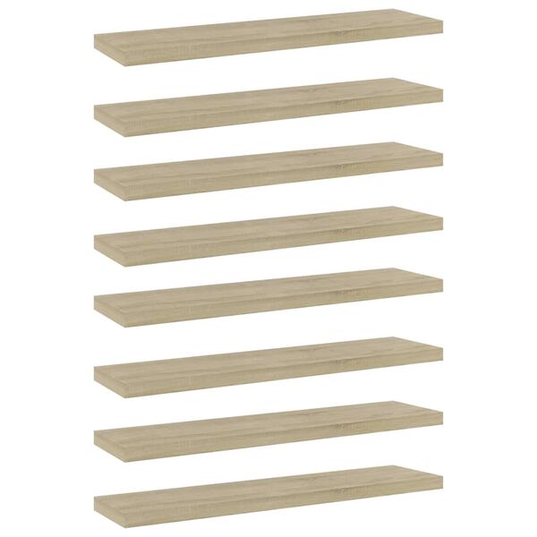 vidaXL Shelf Set of 8 Sonoma oak Engineered wood 15.7 x 3.9 x 0.6 in