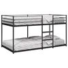 vidaXL Bunk Bed Black Steel 39.4 x 74.8 in Bunk Bed Rectangular