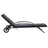 vidaXL Sun Lounger Anthracite PE Rattan Extra Long