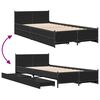 vidaXL Bed Frame Black Engineered wood, steel Small Single Bed Frame