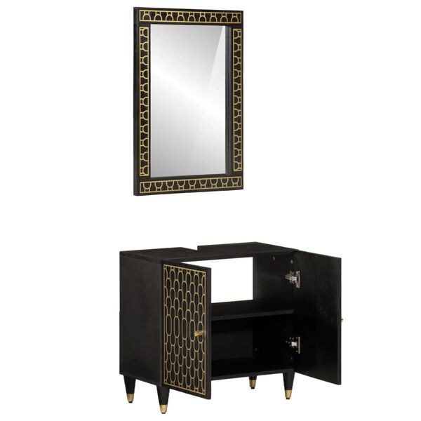 vidaXL 2 Piece Bathroom Furniture Set Solid Wood Mango