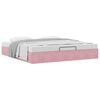 vidaXL Ottoman Bed Pink Velvet, Metal, Plywood, Engineered Wood Full