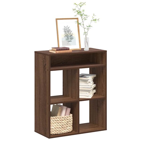 vidaXL Book Cabinet Brown oak Engineered wood Medium Book Cabinet