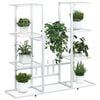 vidaXL Flower Stand White Powder-coated iron Tall Decorative Inlays