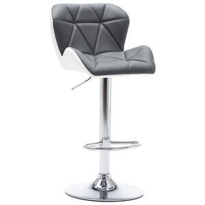 vidaXL Bar Stool Grey 17.32 x 18.90 x 41.54 in Faux Leather