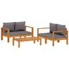 vidaXL Garden Sofa Set Dark grey, Natural wood