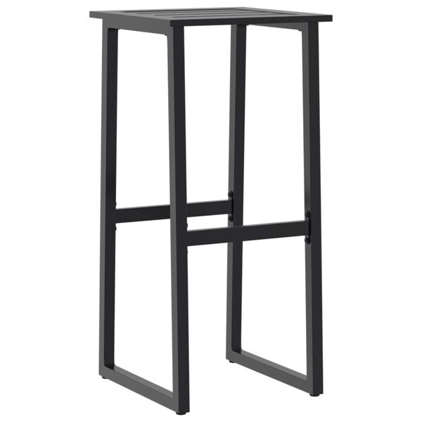 vidaXL Bar Stool Set of 2 Black Powder-coated steel Standard Footrest