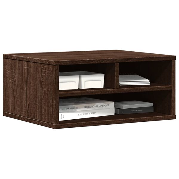 vidaXL Printer Stand Brown Oak 19.3"x15.7"x8.9" Engineered Wood