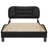 vidaXL Bed Frame Black Faux leather Twin Bed Frame Rectangular