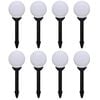 vidaXL Garden Lamp Set of 8 White shiny ball, black tube Tough plastic