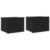 vidaXL Bedside Cabinet Set of 2 Black Engineered wood Bedside Cabinet