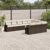 vidaXL Garden Sofa Set Brown and Cream White PE Rattan Large