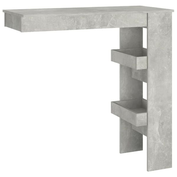vidaXL Wall Bar Table Concrete gray Engineered wood Compact Modern