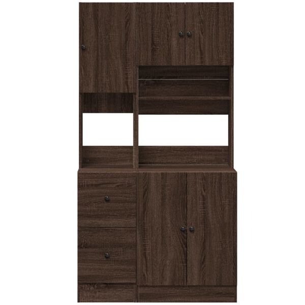 vidaXL Kitchen Cabinet Brown Oak Engineered Wood Tall Kitchen Cabinet